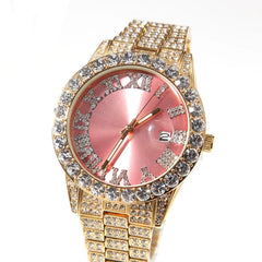 Gold Pink Face Watch