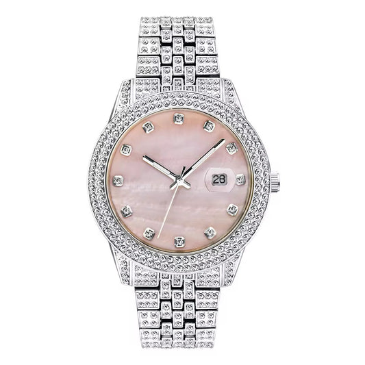 Pastel Pink Silver Watch