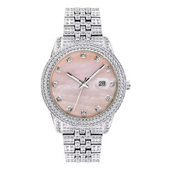 Pastel Pink Silver Watch