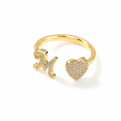 Heart Initial Ring