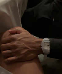 Iced Out Watch - Silver Black