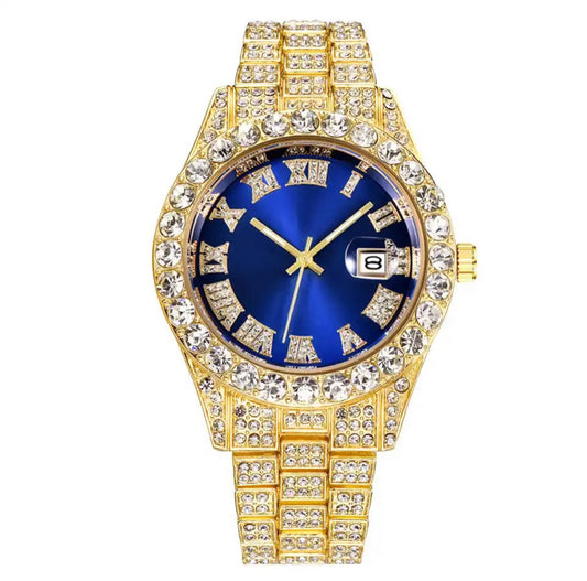Blue Face Gold Watch