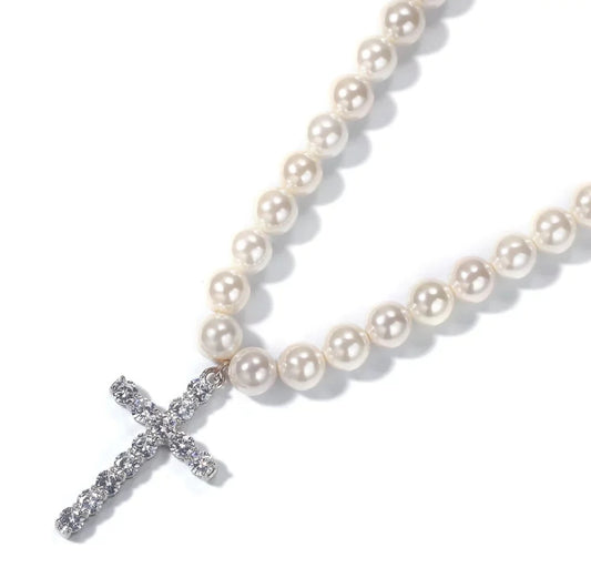 Pearl Cross Necklace