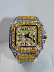 Two Toned Iced Out Watch