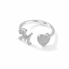 Heart Initial Ring