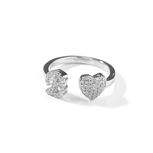 Heart Initial Ring
