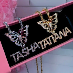 Custom Name + Butterfly Necklace