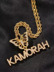 Custom Name + Butterfly Necklace
