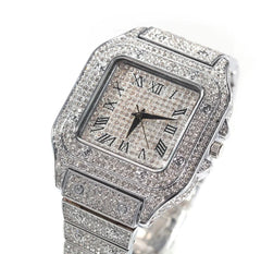 Iced Out Watch - Silver Black