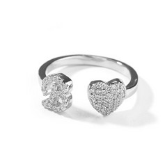 Heart Initial Ring