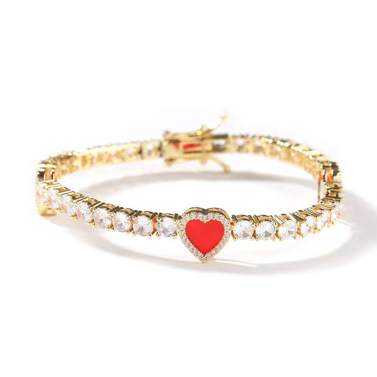 Classic Heart Tennis Bracelet