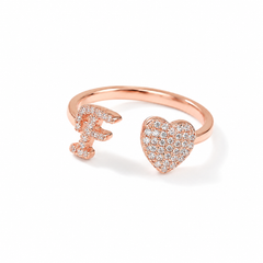 Heart Initial Ring