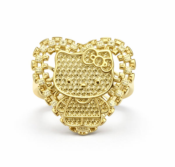 XL Hello K♡ Heart Ring – TopTierCharms