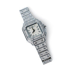 Iced Out Watch - Silver Black