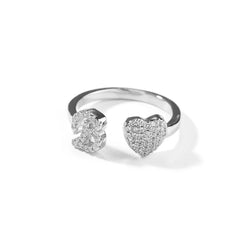 Heart Initial Ring