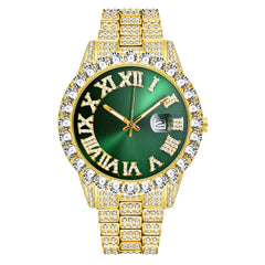 Green Face Gold Watch