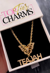 Custom Name + Butterfly Necklace