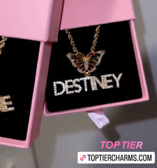 Custom Name + Butterfly Necklace